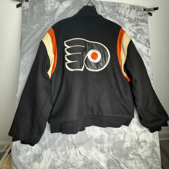 Vintage 90s Philadelphia Flyers Men’s NHL Wool Leather Varsity Jacket L USA - Picture 2 of 8